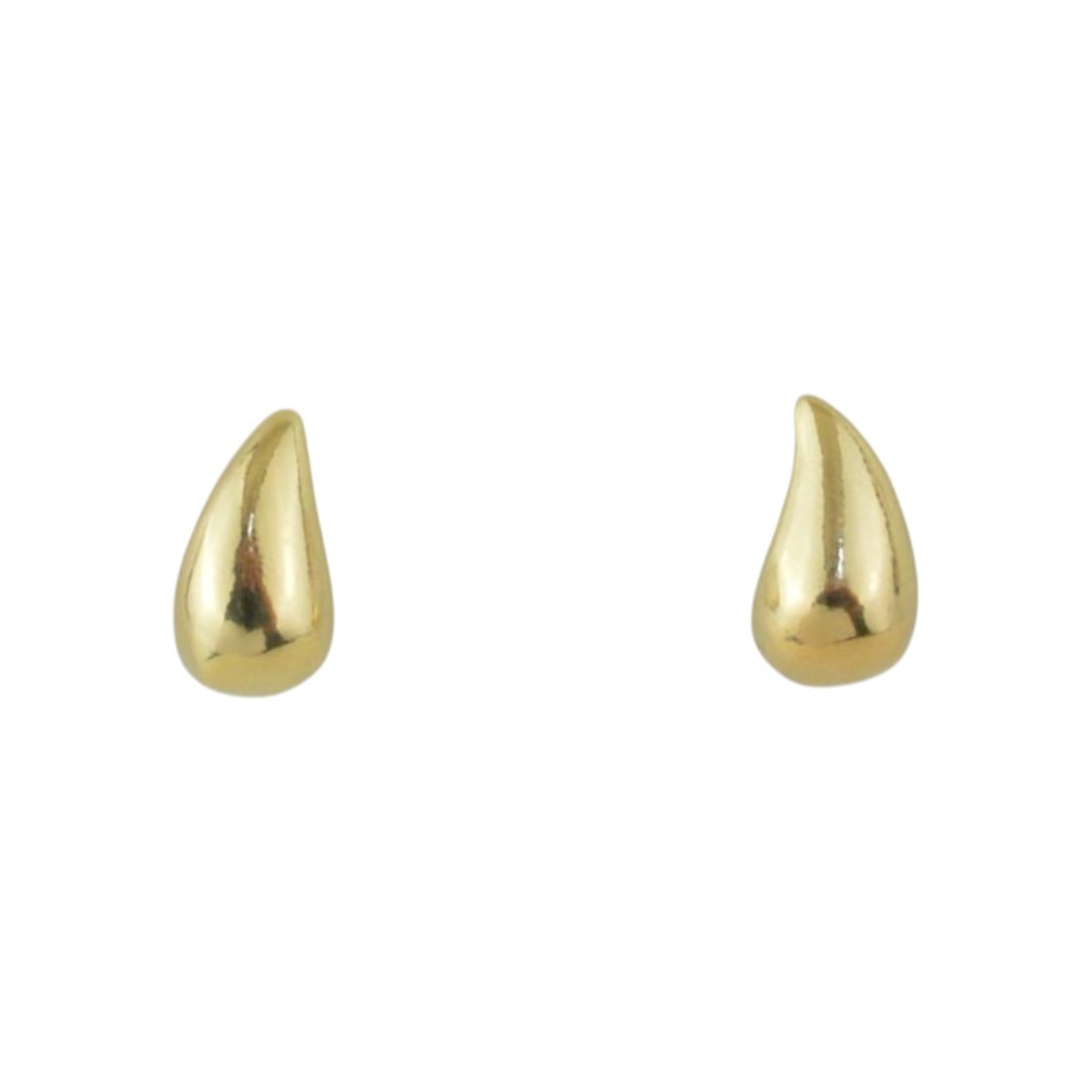 BRINCO TENDÊNCIA GOTA PEQUENO OURO FOLHEADO