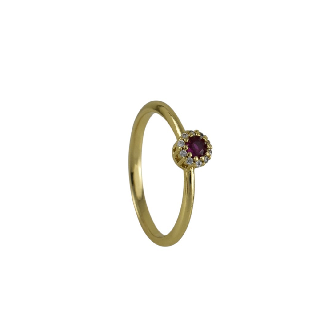 ANEL ROSA TAMANHO 18 PEQUENO OURO FOLHEADO