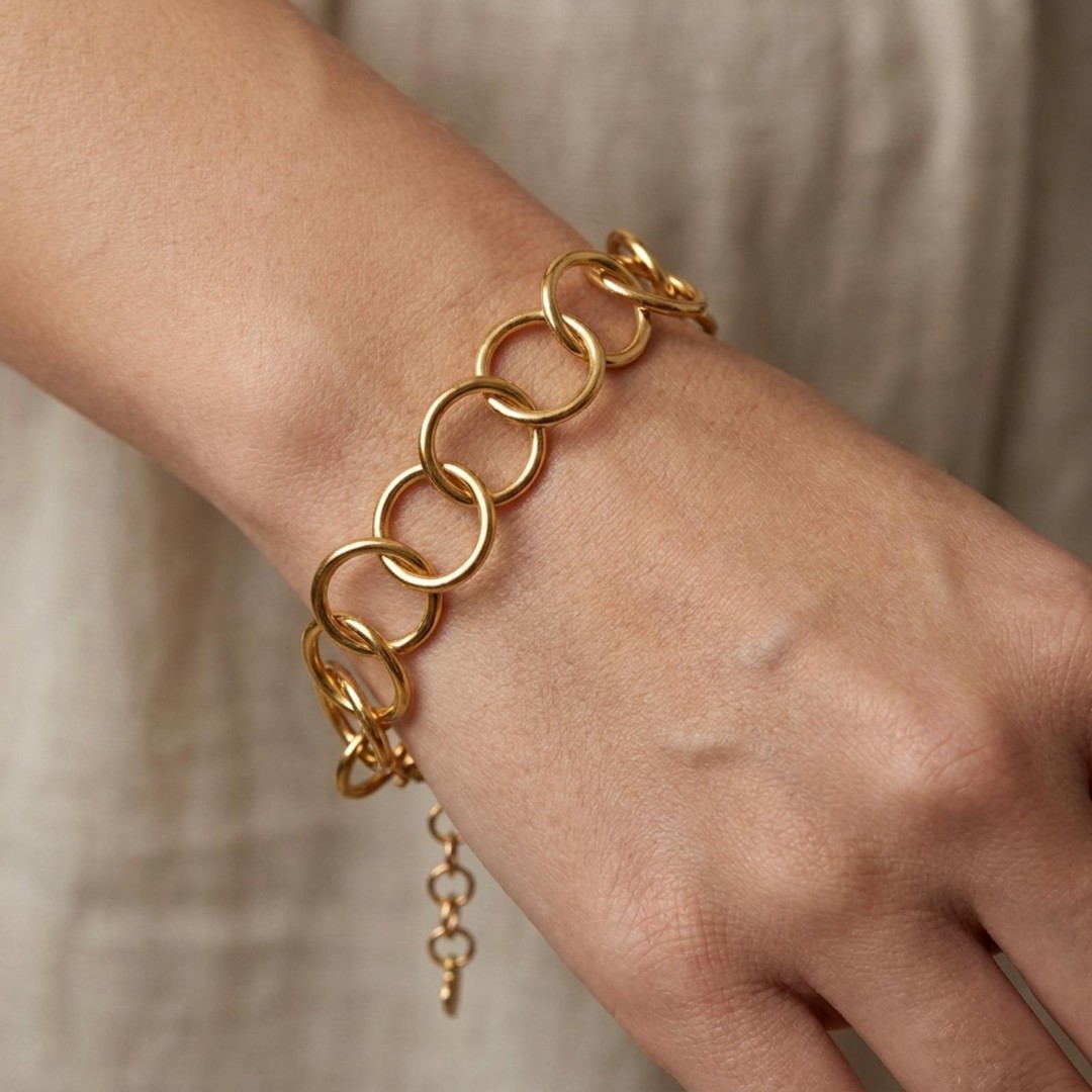 PULSEIRA LIS ELOS MÉDIO OURO BANHADO