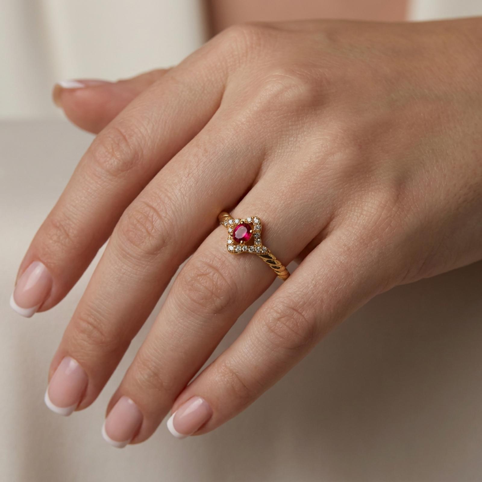 ANEL ROSA TAMANHO 20 PEQUENO OURO BANHADO