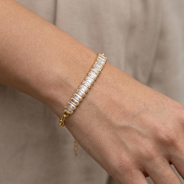 PULSEIRA ZIRCÔNIA MÉDIO OURO BANHADO