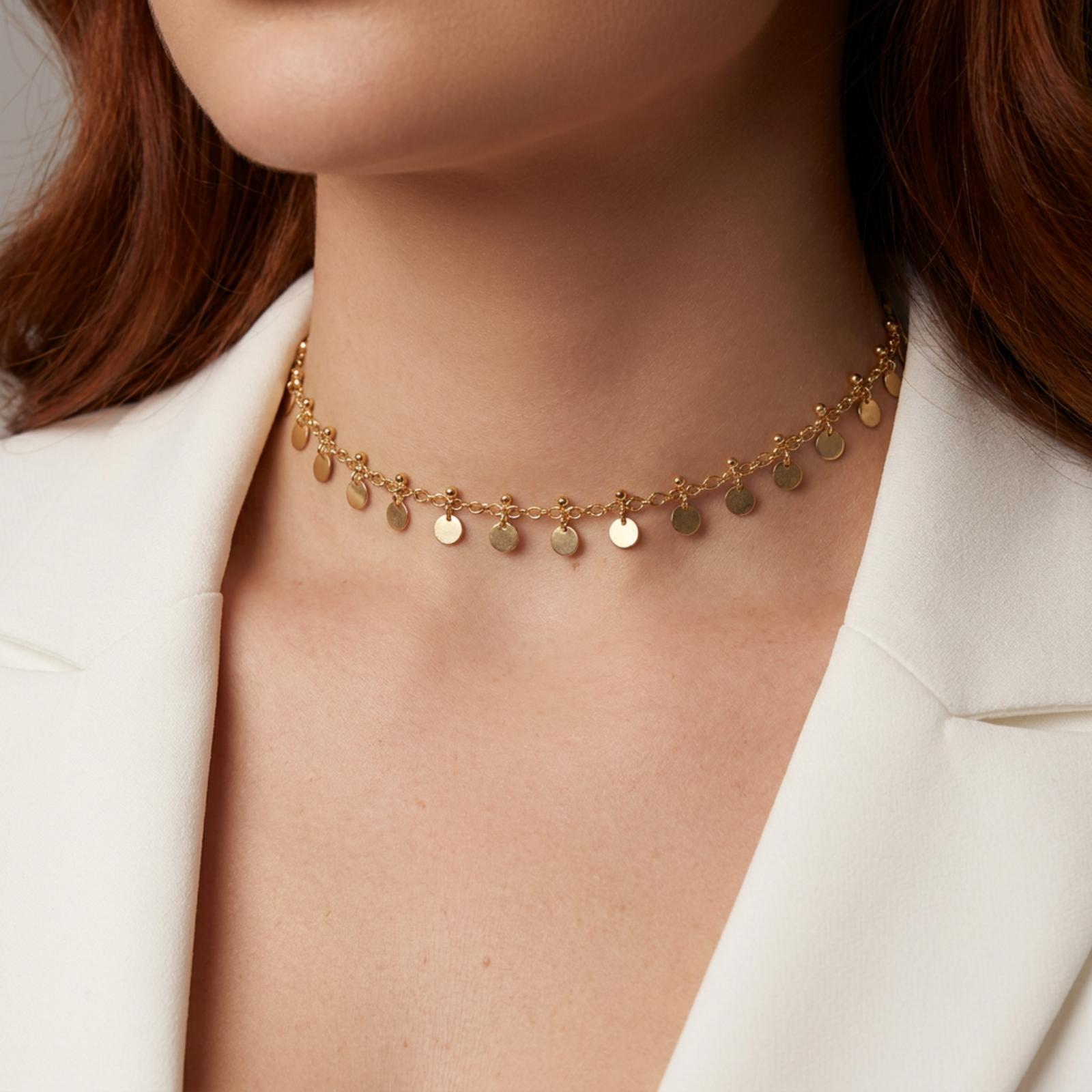 COLAR LIS CHOKER PENDURICALHO PEQUENO OURO BANHADO