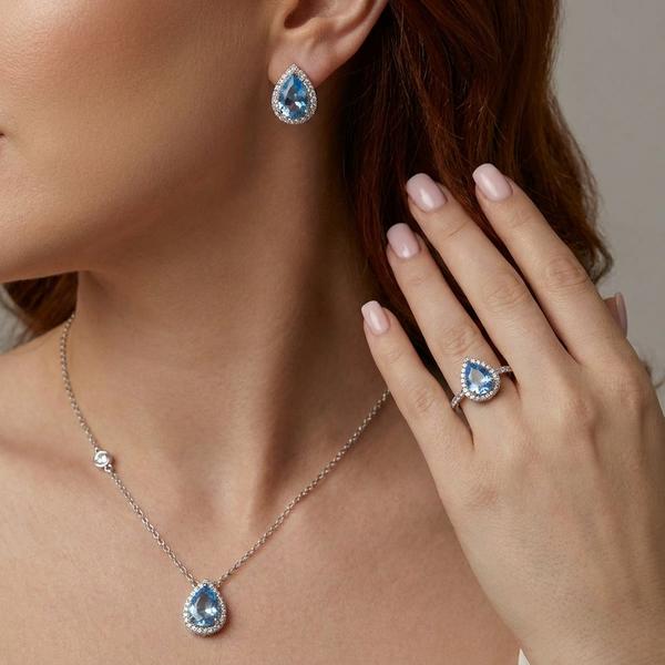 CONJUNTO AZUL TAMANHO 16 PEQUENO RÓDIO BANHADO